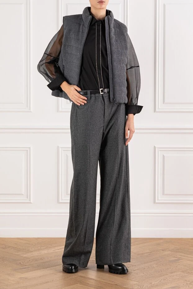 Brunello Cucinelli брюки прямого кроя из мягкой шерсти и кашемира 191321 - фото 2