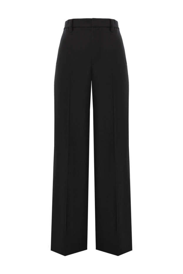 Wide-leg trousers in black wool and cashmere with creases
- photo 1