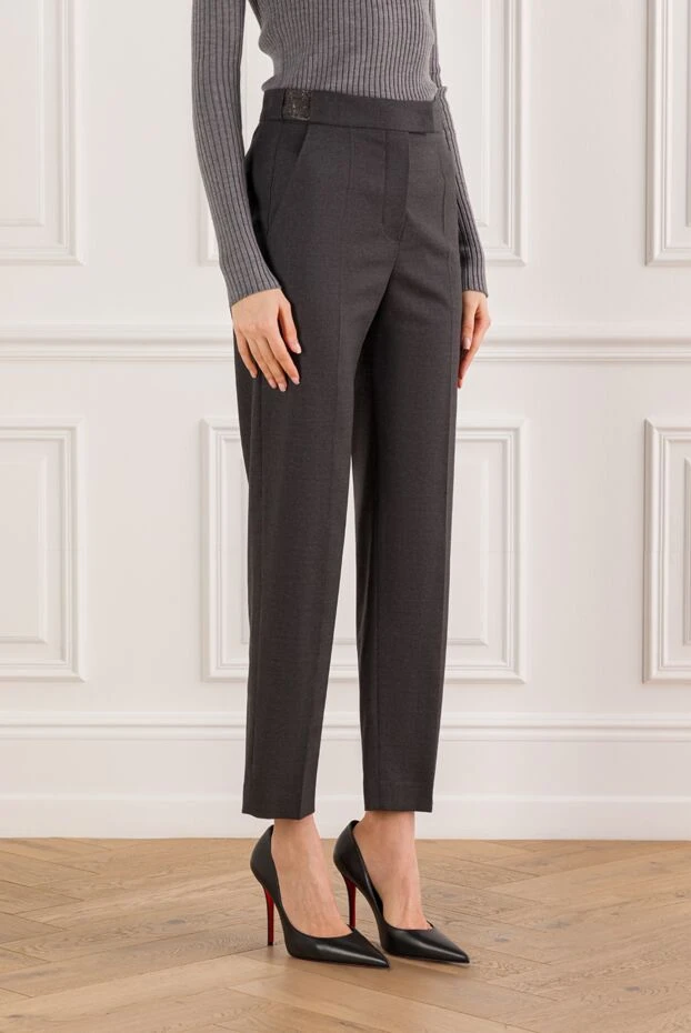 Brunello Cucinelli брюки универсального кроя в темно сером тоне 191323 - фото 3