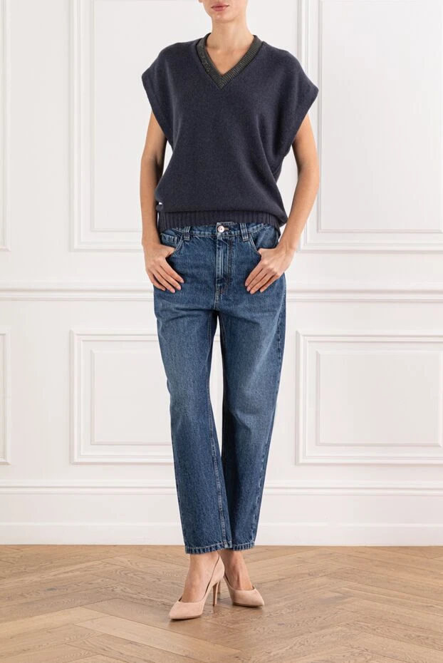 Brunello Cucinelli джинсы из синего денима с классической застежкой на пуговицу
 191328 - фото 2