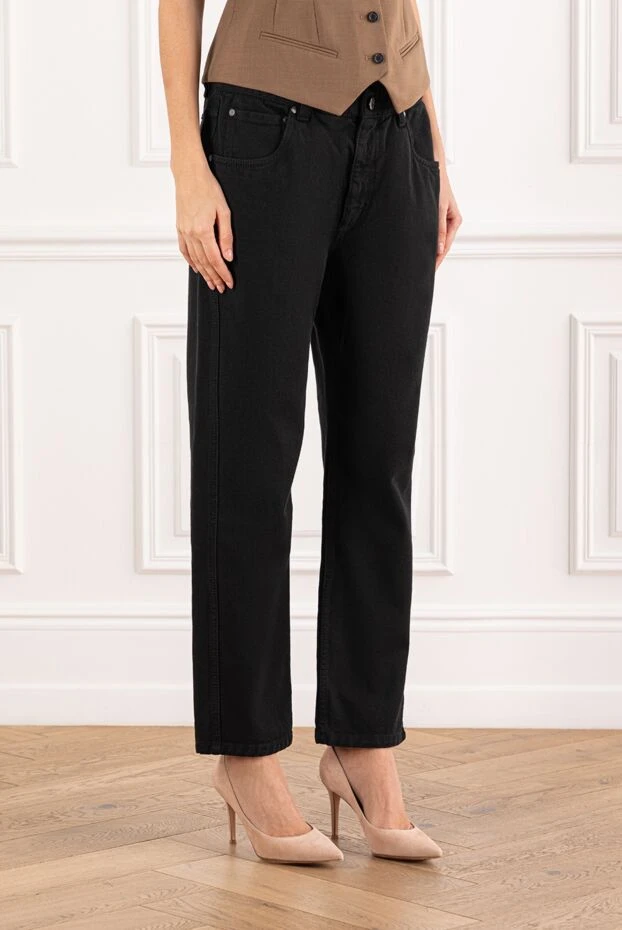 Brunello Cucinelli черные джинсы прямого кроя из хлопкового денима
 191329 - фото 3