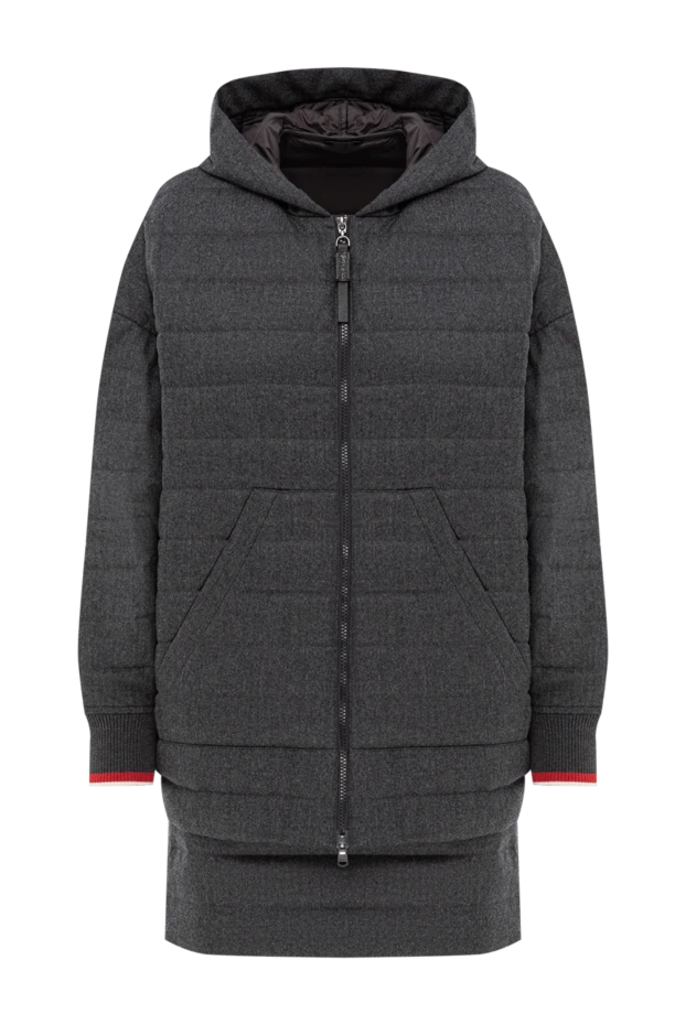 Warm gray suit with a skirt and a zippered jacket
- photo 1