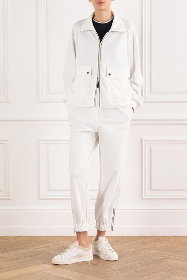 Спортивный костюм из хлопка с молнией и накладными карманами - фото 2