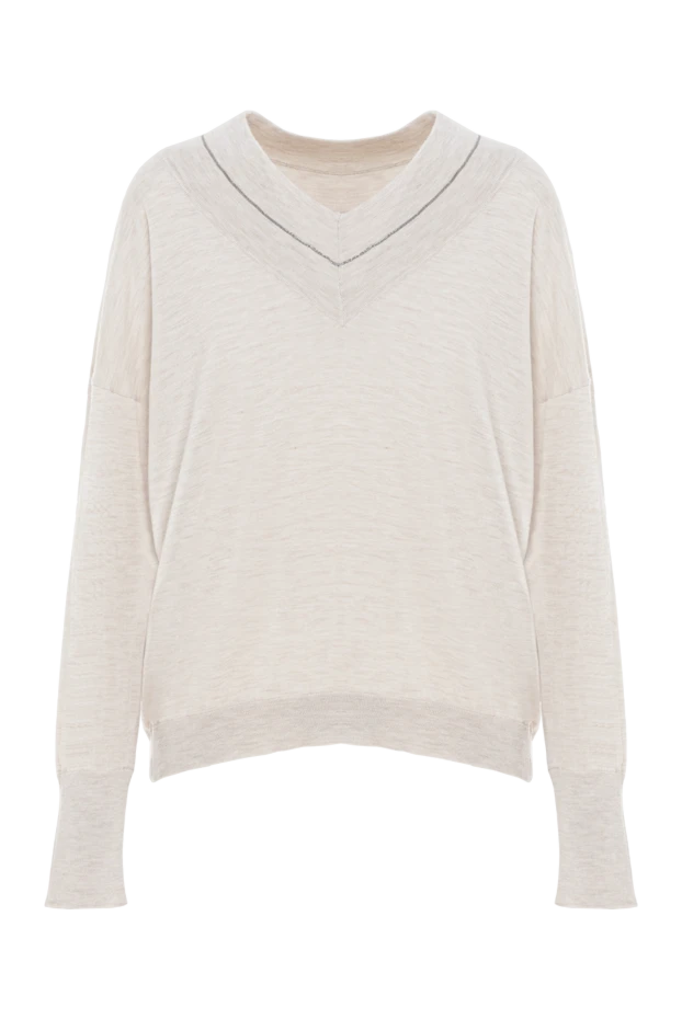 Lightweight cashmere and silk jumper with neckline detailing - photo 1