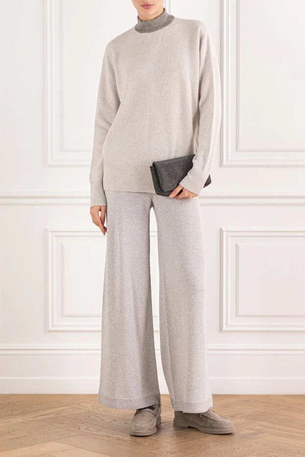 Brunello Cucinelli gray cashmere jumper with a neat stand 191339 - photo 2