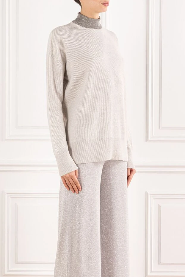Brunello Cucinelli gray cashmere jumper with a neat stand 191339 - photo 3