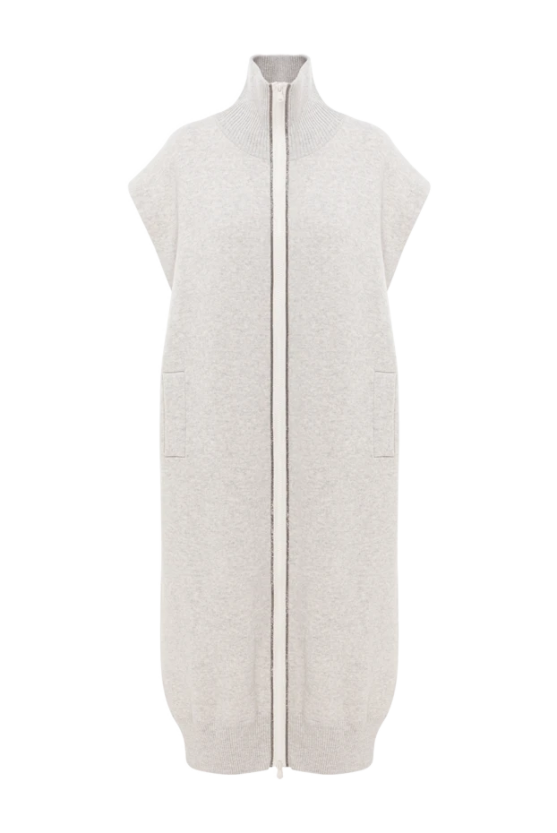 Long cashmere cardigan in a soft light palette - photo 1