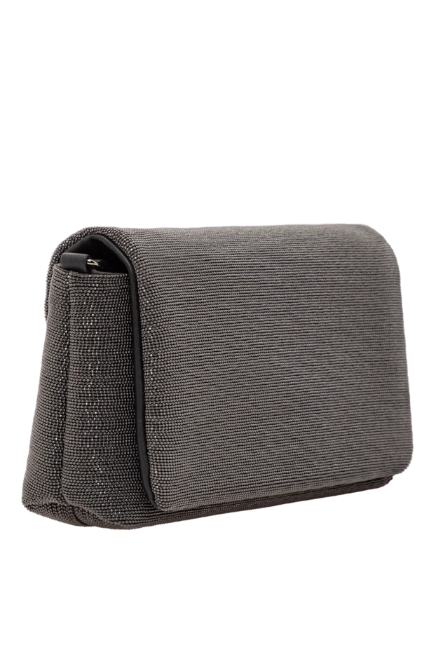 Brunello Cucinelli shimmering lamé evening bag in graphite 191353 - photo 3