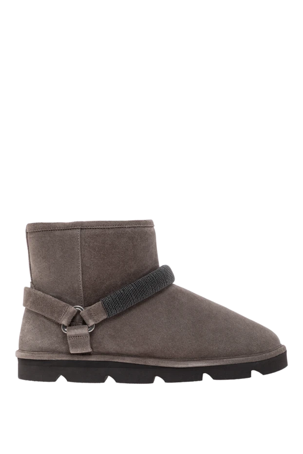 Угги из натуральной замши с теплой меховой подкладкой серые
- фото 1