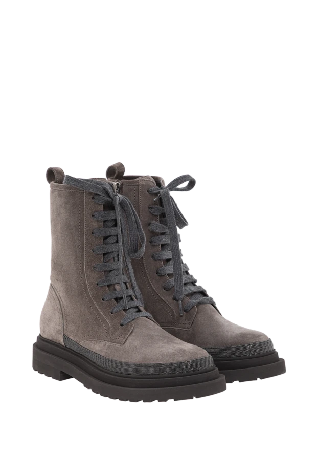 Brunello Cucinelli high boots in brown suede with a convenient side zip 191357 - photo 3