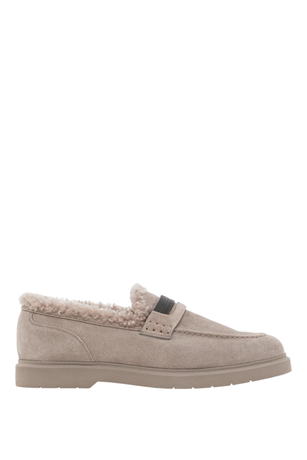 Лоферы из замши с теплым мехом внутри и контрастной вставкой
- фото 1