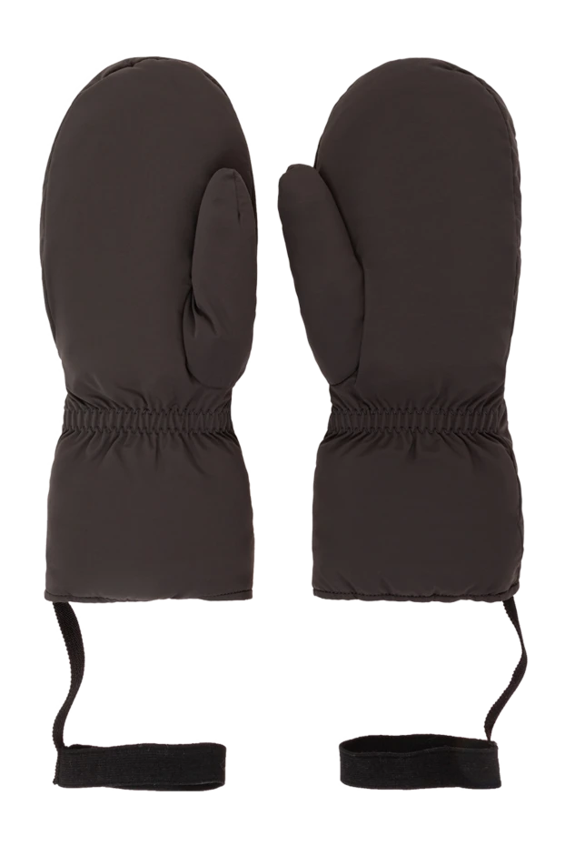 Brunello Cucinelli теплые зимние варежки с утеплителем в шоколадно коричневом цвете 191360 - фото 3
