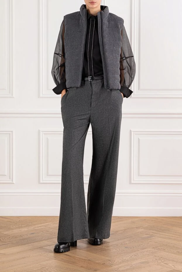 D.Exterior блузка в черном цвете с воздушными рукавами из органзы 191364 - фото 2