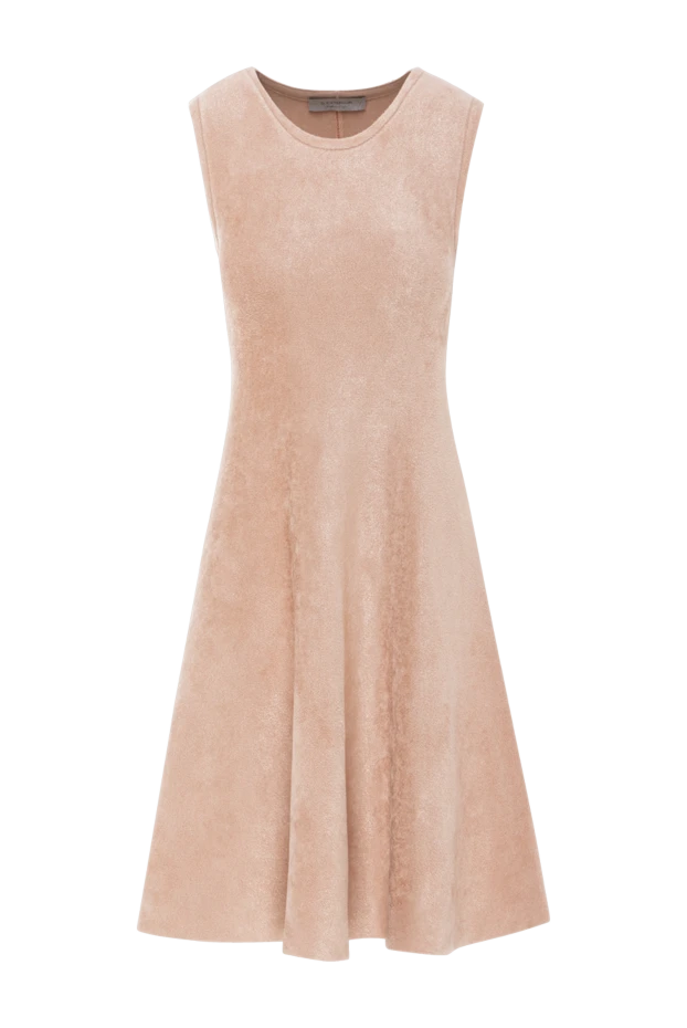 Бежевый жұмсақ барқыт кешкі көйлек, жалындаған юбка - фото 1