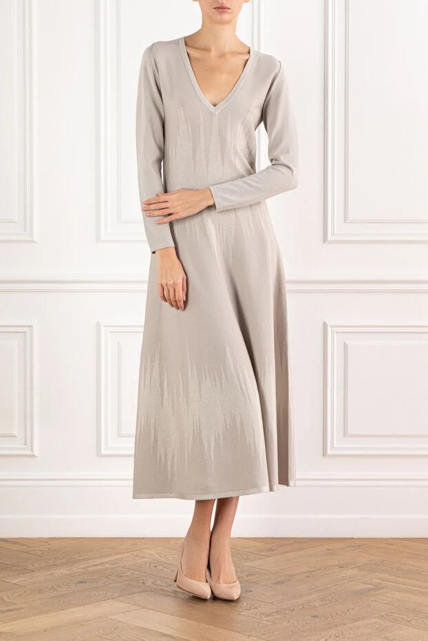 D.Exterior платье с длинными рукавами и контрастным рисунком в стиле арт-деко 191370 - фото 2