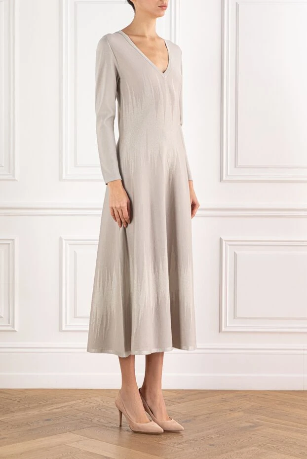 D.Exterior платье с длинными рукавами и контрастным рисунком в стиле арт-деко 191370 - фото 3