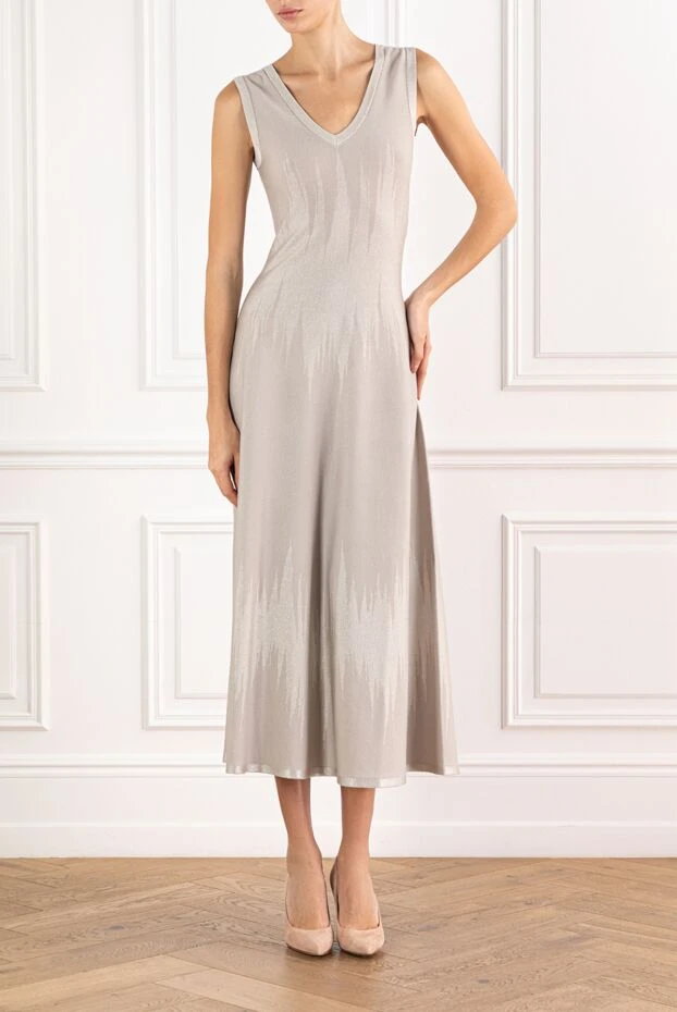 D.Exterior серое платье из тонкого трикотажа с эффектом мерцания 191371 - фото 2