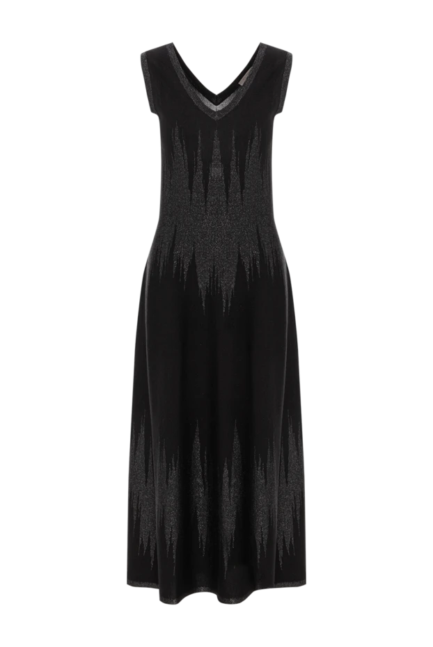 Elegant black dress with texture and geometric pattern - photo 1