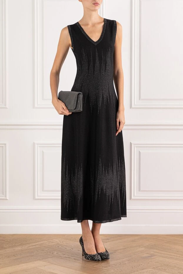 D.Exterior элегантное черное платье с текстурой и геометрическим рисунком 191372 - фото 2