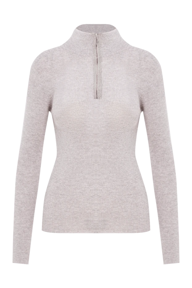 Шерстяное поло в светло сером оттенке с блестящей молнией
- фото 1