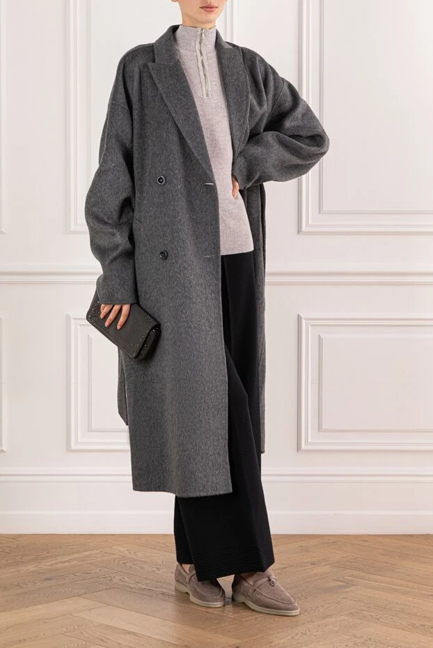 Шерстяное поло в светло сером оттенке с блестящей молнией
- фото 2