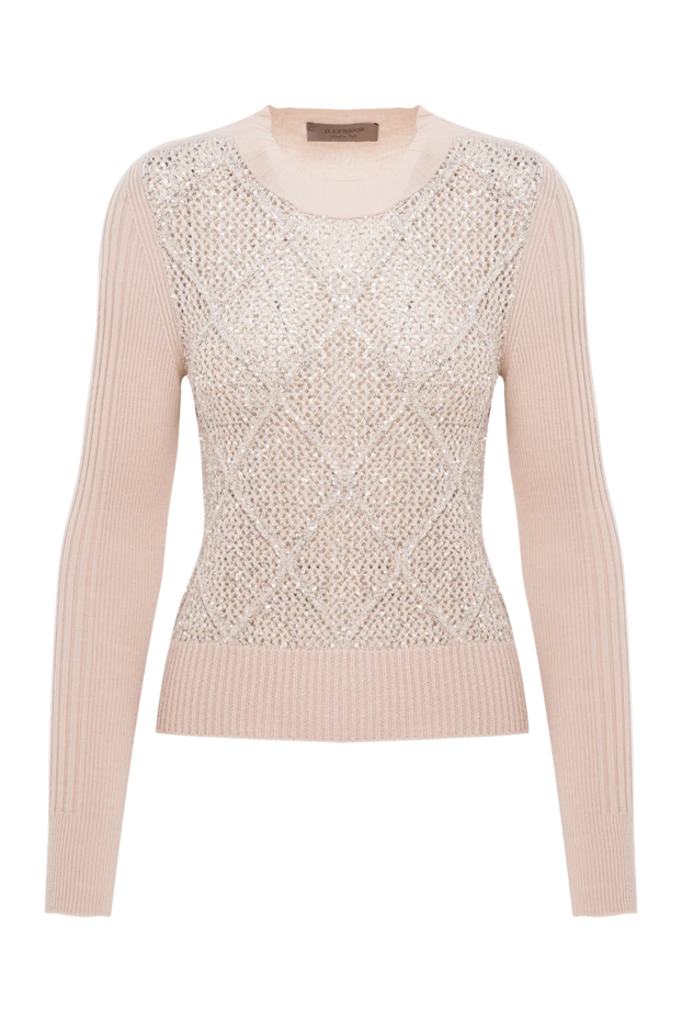 Cream jumper with lurex trim and raised pattern - photo 1