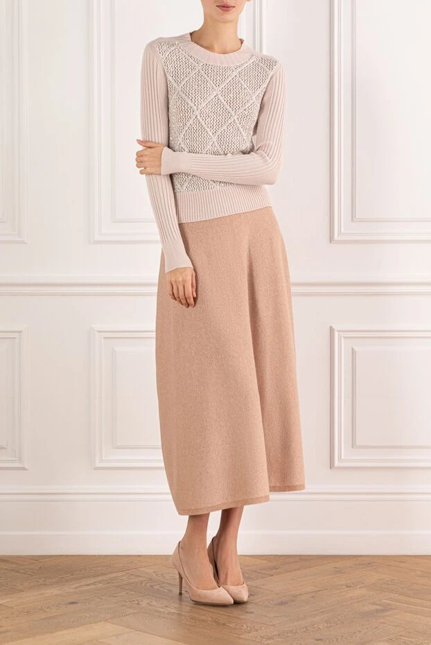 D.Exterior люрекс жиегі және жоғары өрнегі бар кремді секіргіш 191380 - фото 2