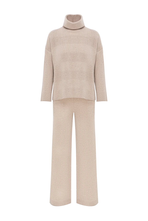 Жүн мен кашемирден тігілген, жағасы биік тоқылған костюм - фото 1