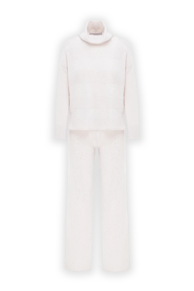 Теплый кашемирово шерстяной прогулочный костюм с акцентом на текстуру - фото 1