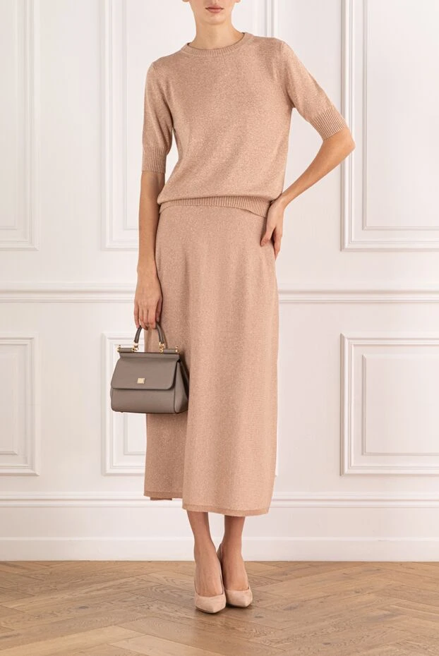 D.Exterior женский комплект из юбки и топа с блеском светло-розовый 191395 - фото 2