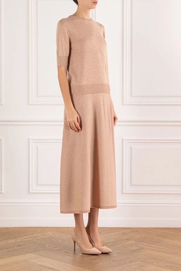 D.Exterior женский комплект из юбки и топа с блеском светло-розовый 191395 - фото 3