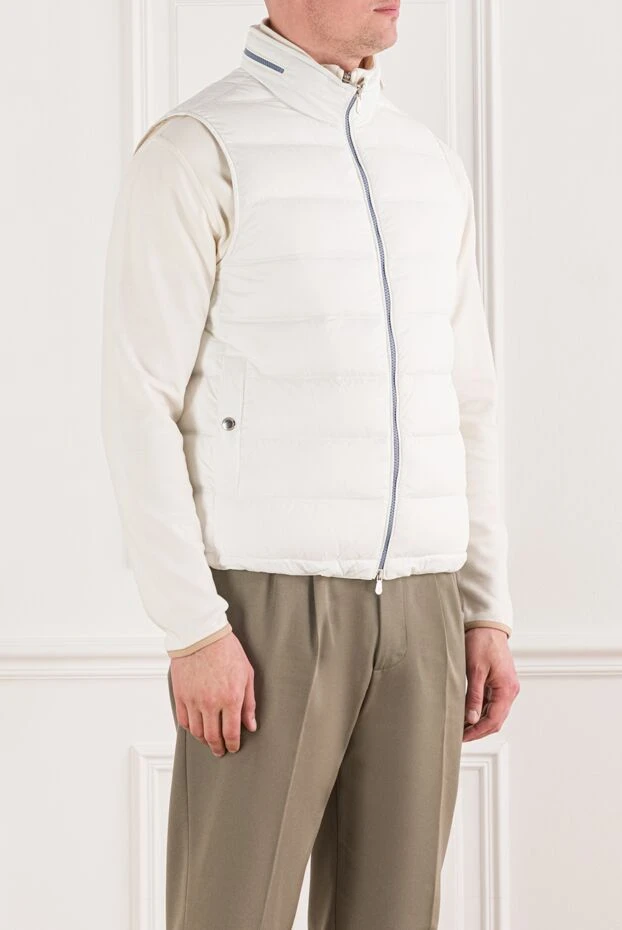 Brunello Cucinelli cтеганый пуховый жилет нейлоновый белого цвета 191398 - фото 3