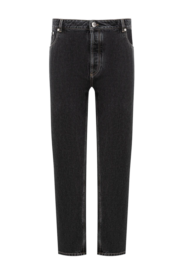 Brunello Cucinelli қара түсті ерлерге арналған контраст тігісі бар тік аяқты джинсы
191407 - фото 1