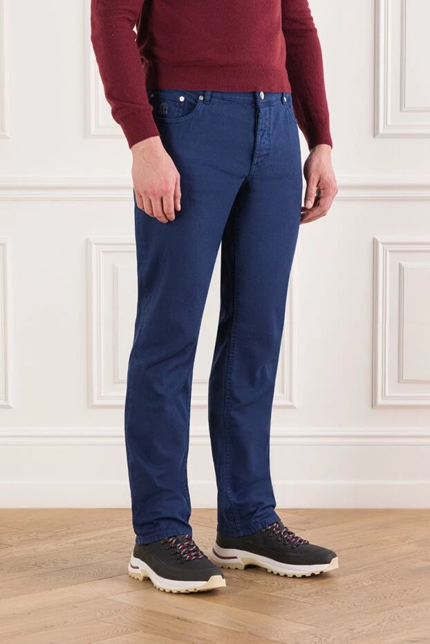 Brunello Cucinelli қанық көк түсті классикалық джинсы 191409 - фото 3