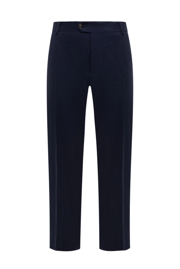 Brunello Cucinelli әжімдері бар классикалық көкшіл жүн шалбар 191412 - фото 1