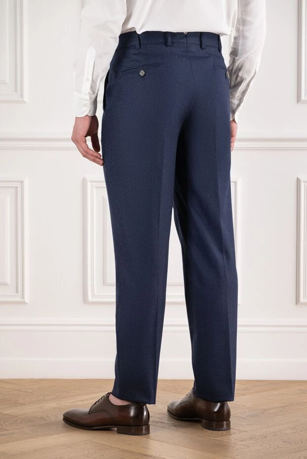 Brunello Cucinelli classic navy blue wool trousers with creases 191412 - photo 3