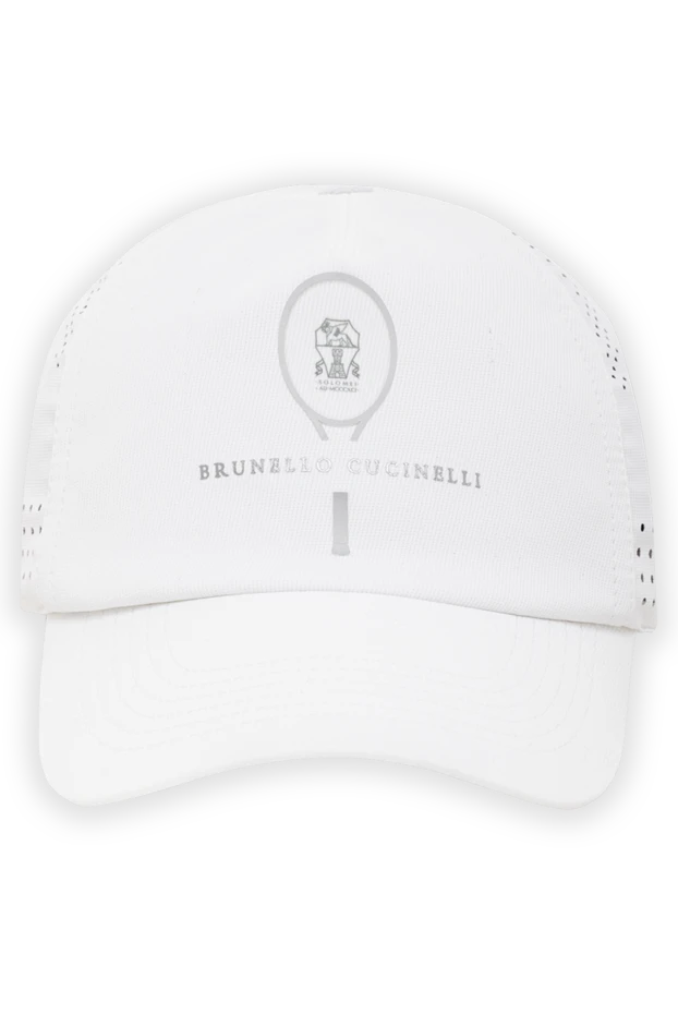 A sports white cap made of breathable fabric with perforations.
- photo 1