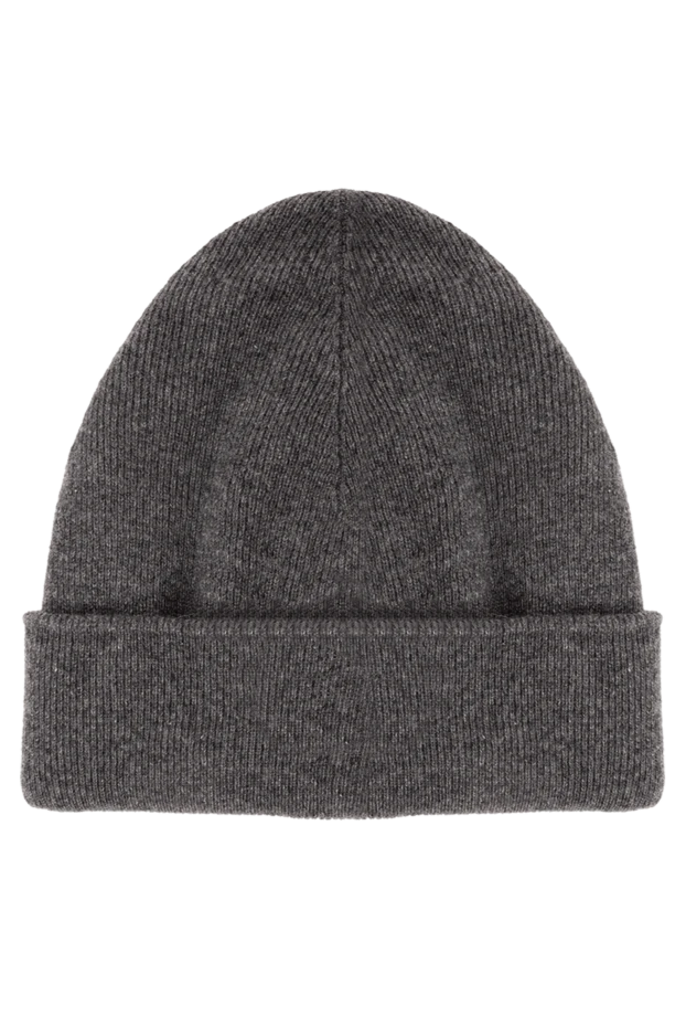 Men's beanie hat in dark gray cashmere with a tight knit
- photo 1