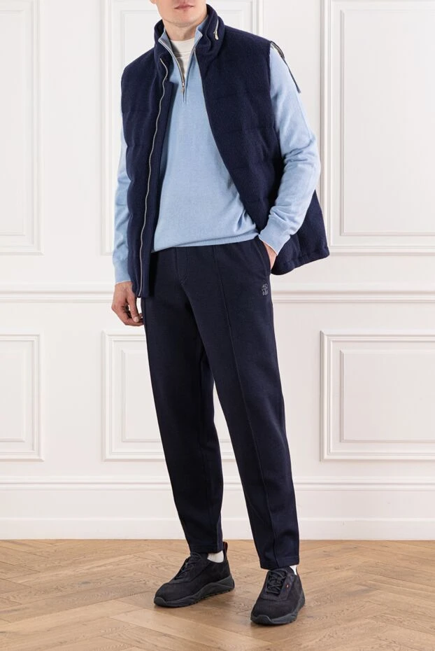 Мужской кашемировый троер на молнии голубого цвета
- фото 2