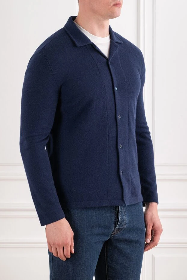 Brunello Cucinelli ерлерге арналған түймелері бар көк түсті тоқылған кардиган 191427 - фото 3