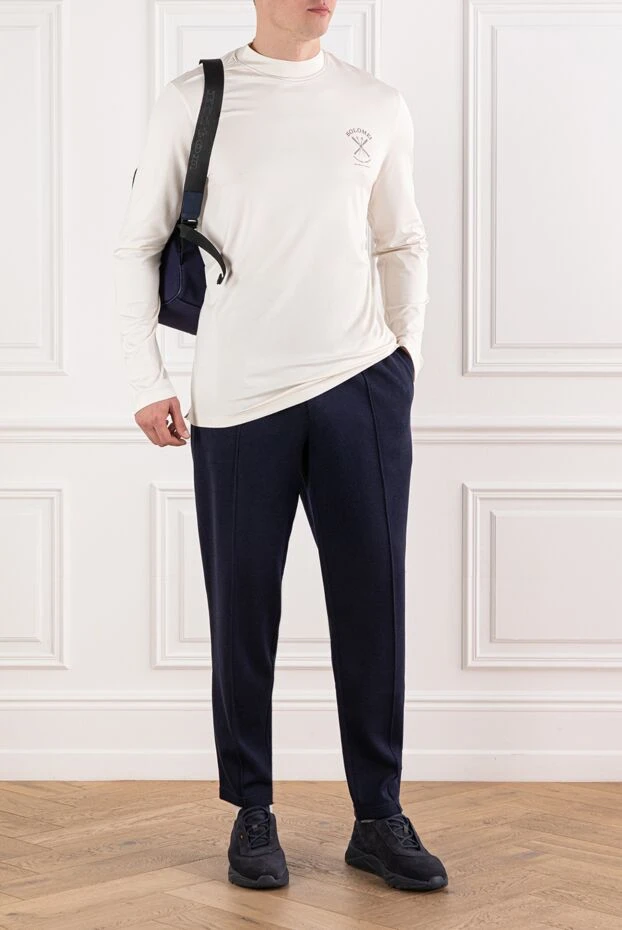 Brunello Cucinelli қарапайым логотипі бар ашық түсті жібек свиттері 191434 - фото 2