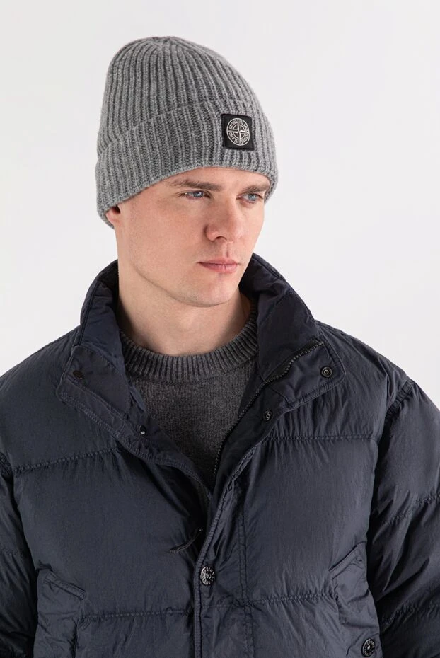 Stone Island вязаная шапка из лёгкой шерсти rws geelong с логотипом compass спереди 191443 - фото 2
