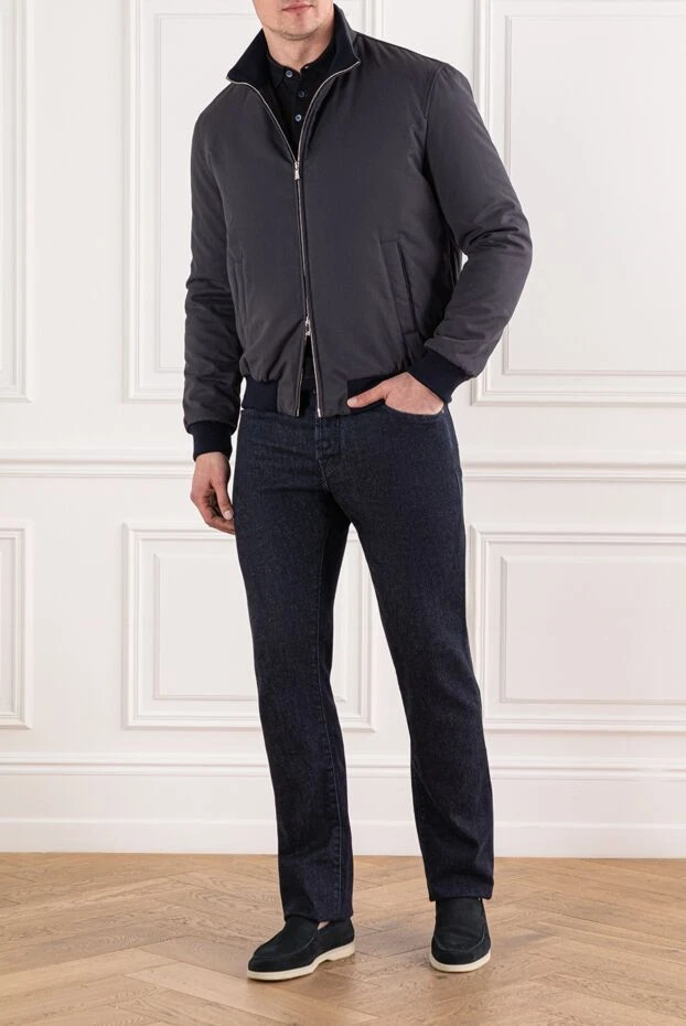 Tombolini куртка графитовая минималистичная с контрастной трикотажной отделкой
 191467 - фото 2