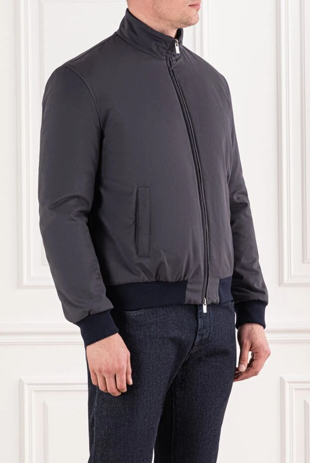 Tombolini куртка графитовая минималистичная с контрастной трикотажной отделкой
 191467 - фото 3