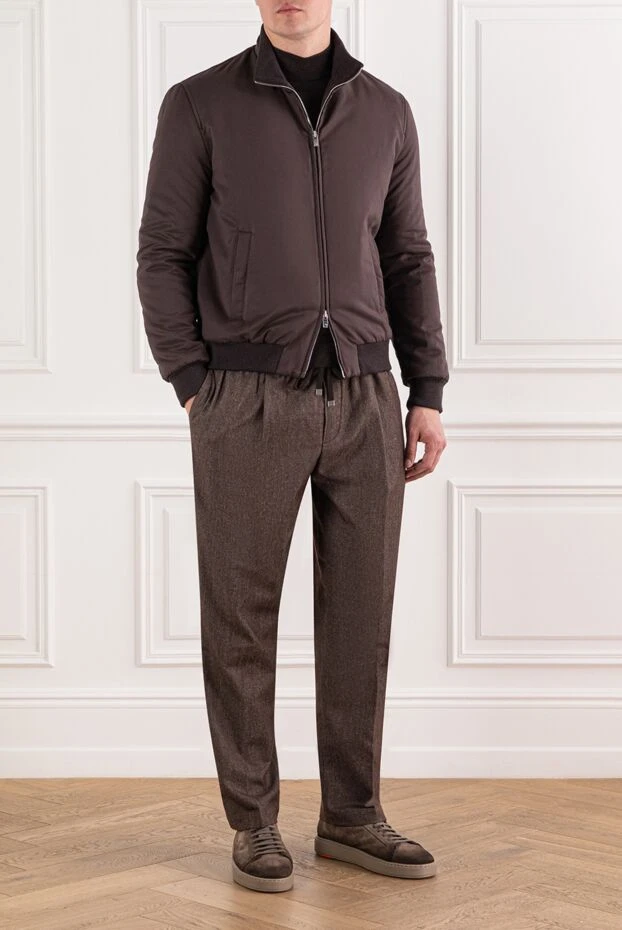 Tombolini коричневый утеплённый бомбер с высоким воротником и молнией 191469 - фото 2