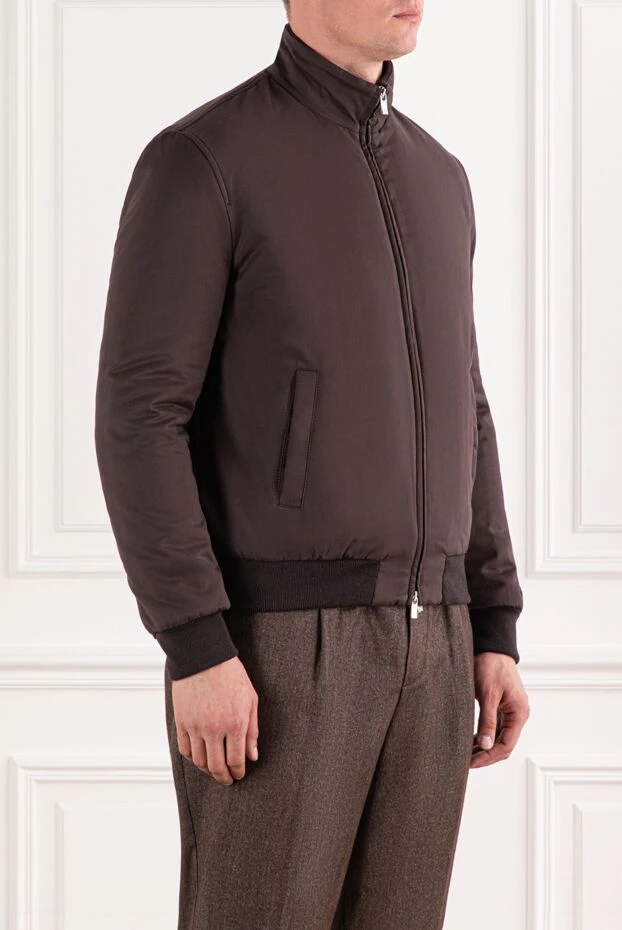 Tombolini коричневый утеплённый бомбер с высоким воротником и молнией 191469 - фото 3