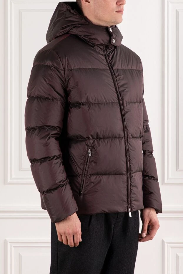Tombolini пуховая куртка в бордовом тоне с капюшоном и молнией
 191471 - фото 3