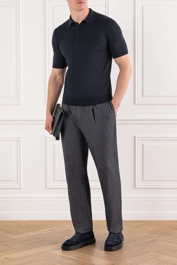 Jacob Cohen серые брюки из хлопка и шерсти с рельефной структурой 191499 - фото 2