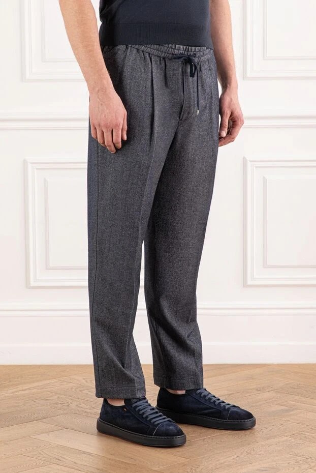 Jacob Cohen серые брюки из хлопка и шерсти с рельефной структурой 191499 - фото 3