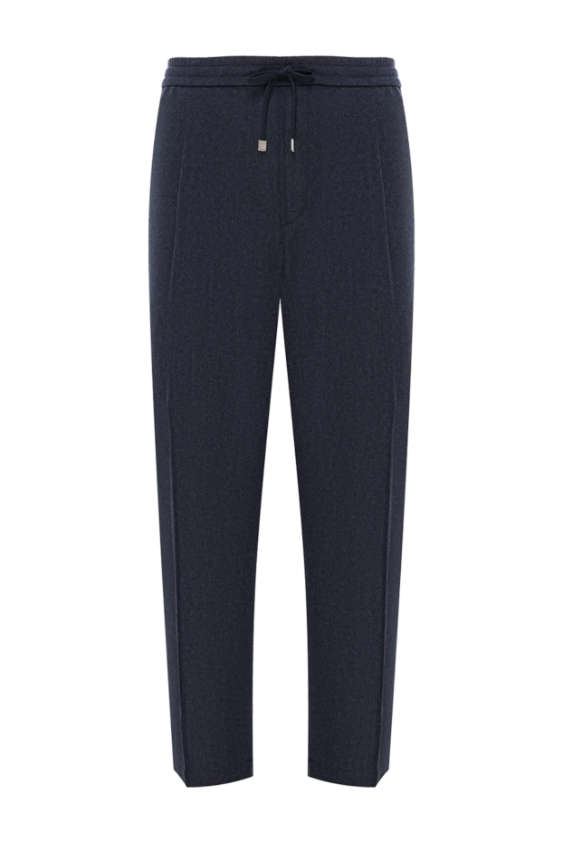 Jacob Cohen брюки шерсть меланжевая с эластичным поясом и шнурком 191502 - фото 1